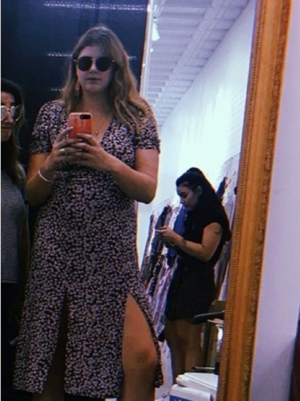 Millibon Black Floral Split Midi Dress